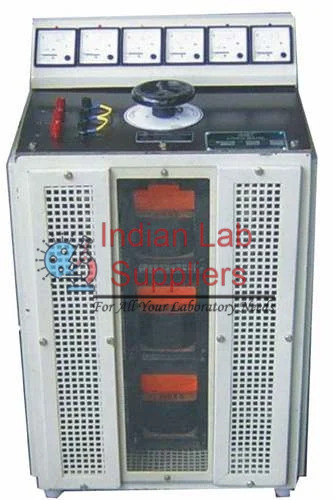 3 Phase / 4 A / 415 V / Star connected with all 6 leads brought out/ inductive load Complete with caster wheels for easy movement.